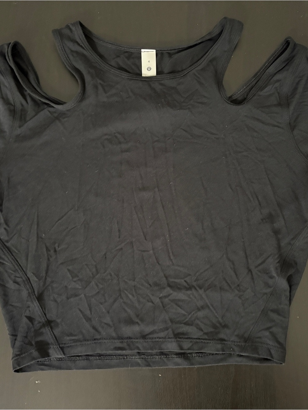 Lululemon Cutout shoulder crop top athletic shirt